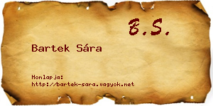 Bartek Sára névjegykártya