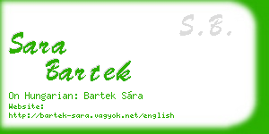 sara bartek business card